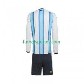 Camiseta Argentina Niño Primera Equipación Copa Mundo 2026 Manga Larga